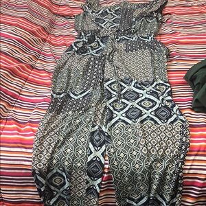 Enfocus Studio Black and Cream Geometric Jumpsuit